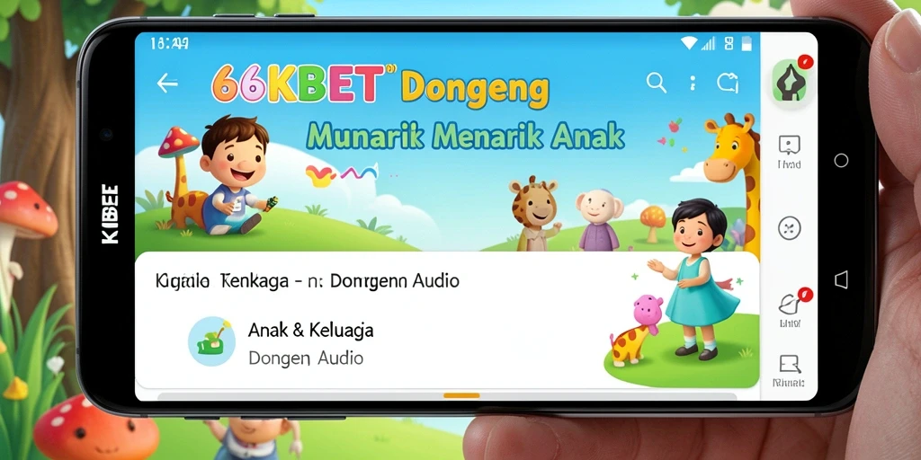 Antarmuka aplikasi 66KBET dengan beragam dongeng audio.