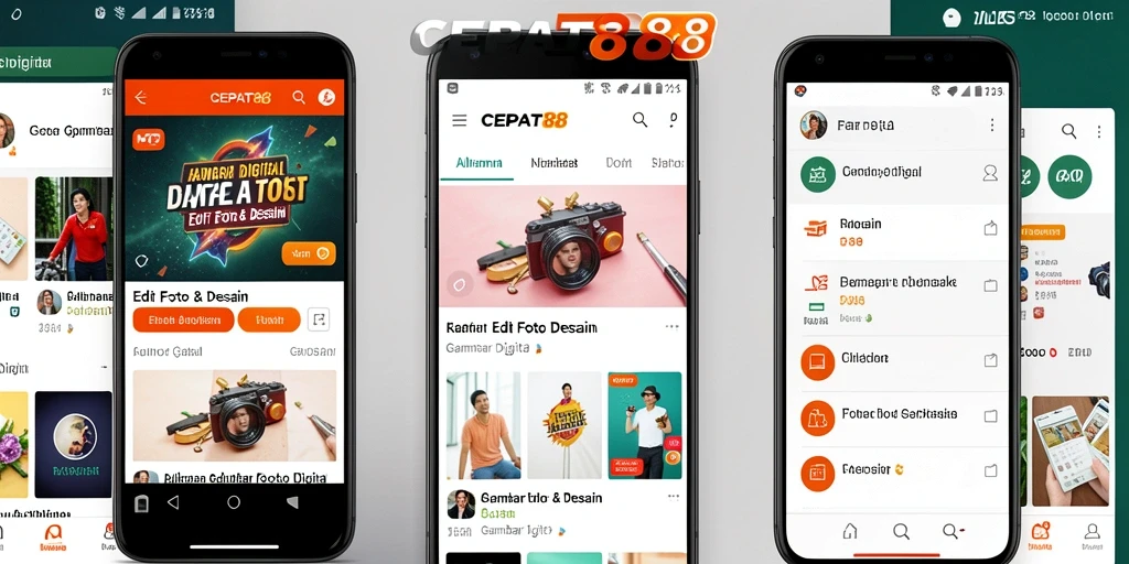 Antarmuka CEPAT88 dengan berbagai fitur Gambar Digital.