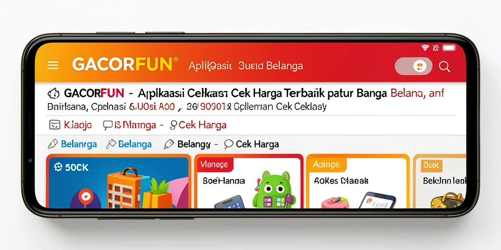 Tampilan antarmuka GACORFUN dengan fitur Cek Harga yang intuitif.