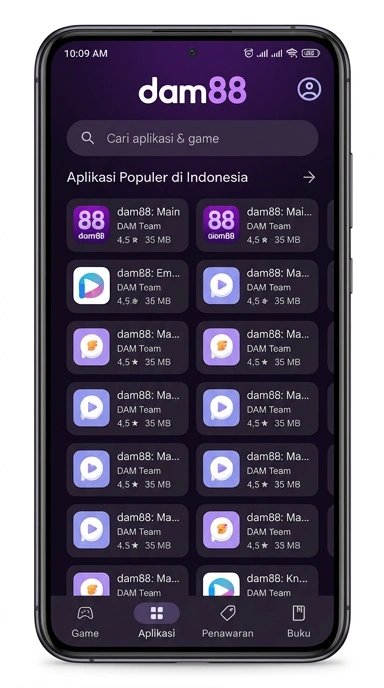 Tampilan katalog aplikasi dam88